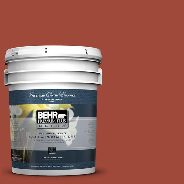 BEHR Premium Plus Ultra 5 gal. #ECC-62-3 Volcanic Satin Enamel Interior Paint and Primer in One