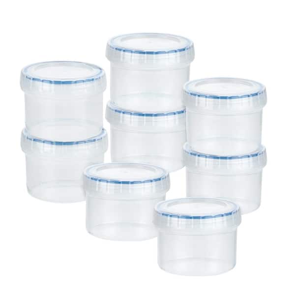 LOT of 5 SLIME CONTAINERS 1 2 4 6 8 Oz Clear Plastic Twisted Lid