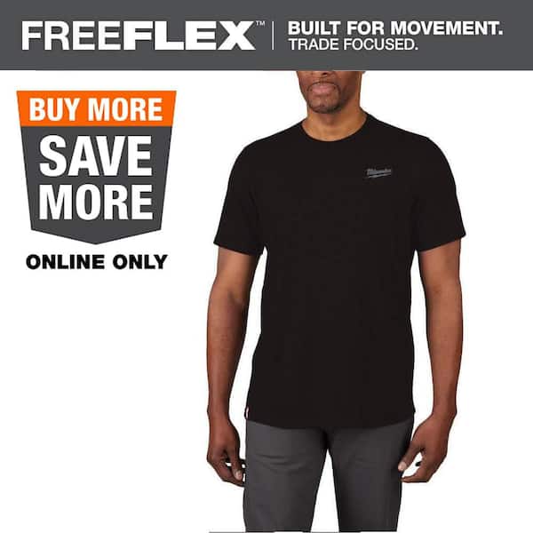 Men's Medium Black Cotton/Polyester Short-Sleeve Hybrid Work T-Shirt