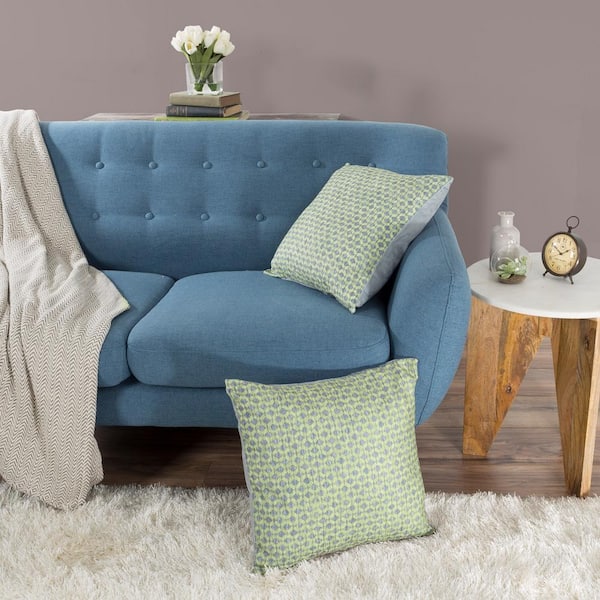 Lavish Home Modern Diamond Green Geometric Polyester 18 in. x 18 in. Throw Pillow