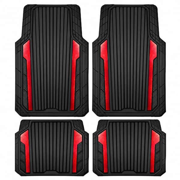 Heavy Duty All Weather Rubber Metallic Aluminum Film Car Floor Mat Cargo Mat Waterproof Universal Fit 4 Piece