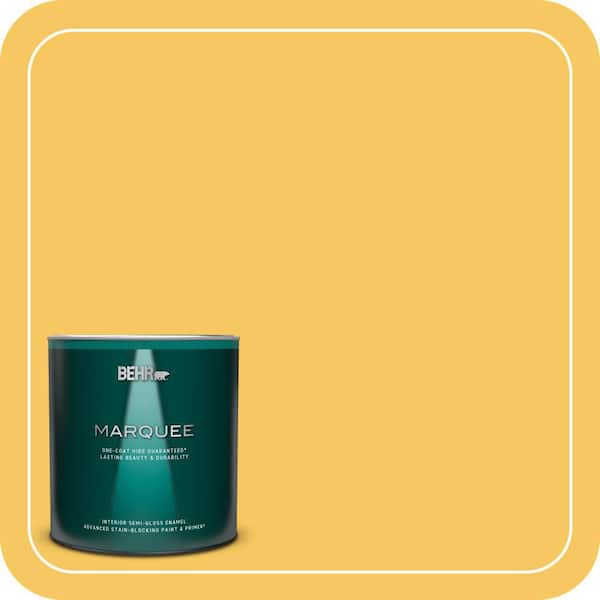 BEHR MARQUEE 1 qt. #P280-5 Little Sun Dress Semi-Gloss Enamel Interior Paint & Primer