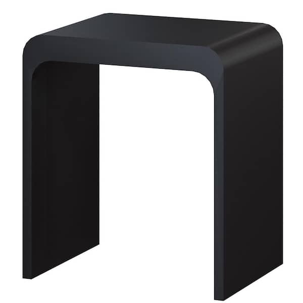 15.35 in W Freestanding Thicken Shower Seat, Solid Surface Stool in Matte Black