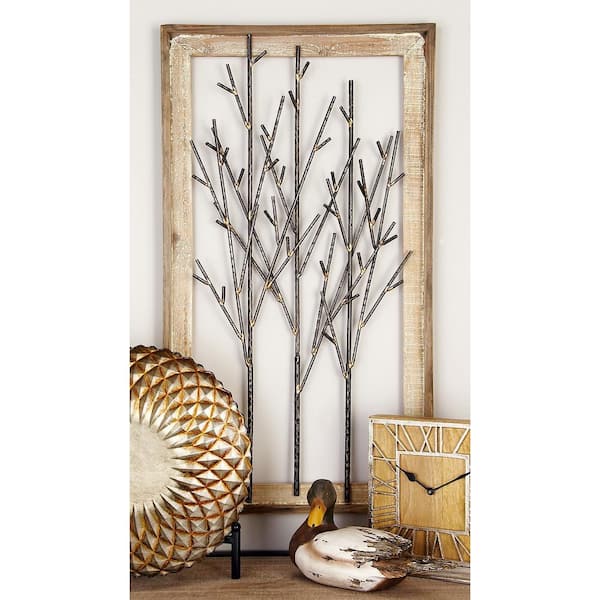 Madison Park Damask Wood Panel 37.75 in. x 15.75 in. Wood 2
