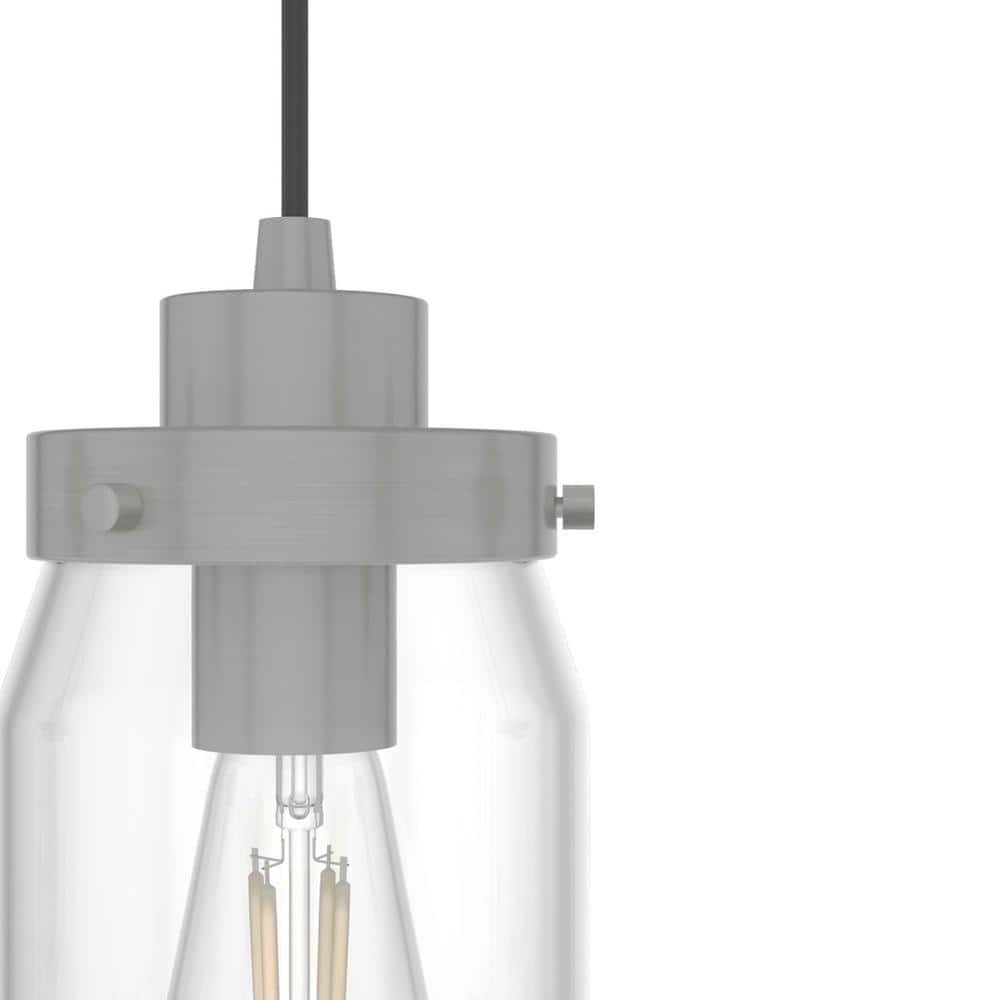 Devon Park Brushed Nickel 3-Light Farmhouse Jar Pendant