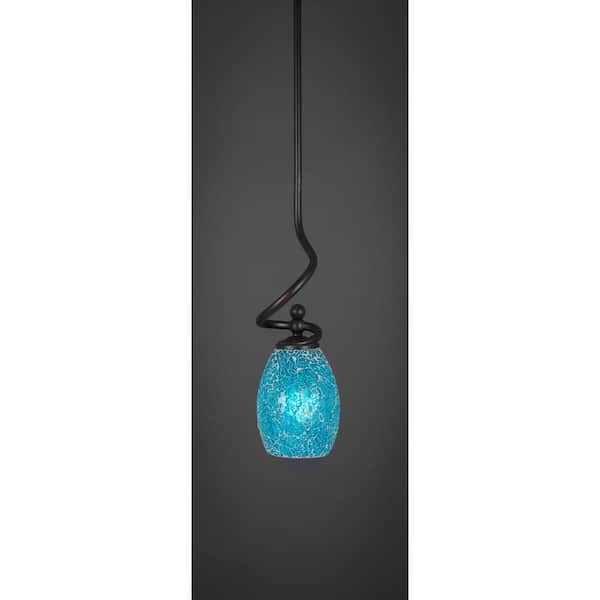 Unbranded Royale 100 W 1-Light Dark Granite Standard Mini Pendant Light with Glass Shade