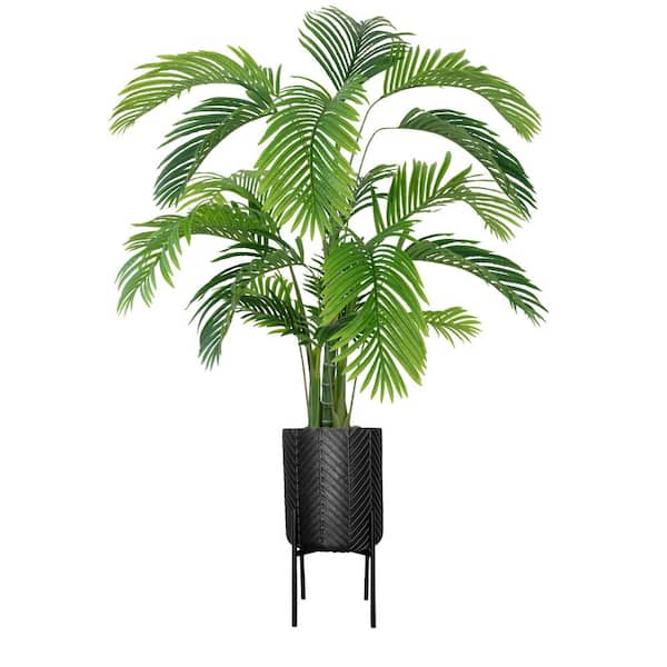 VINTAGE HOME 75.5 in. Artificial Palm Tree in Chevron planter