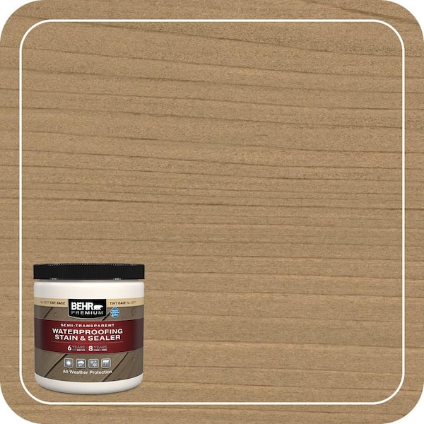 8 oz. #ST-127 Beach Beige Semi-Transparent Waterproofing Exterior Wood Stain and Sealer Sample