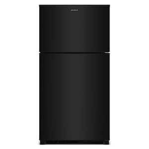 GE 21.9 cu. ft. Top Freezer Refrigerator in Black, Garage Ready