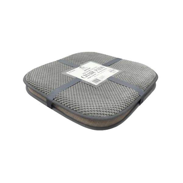 Brook Grey Memory Foam Chair Seat Cushion (Set of 2)