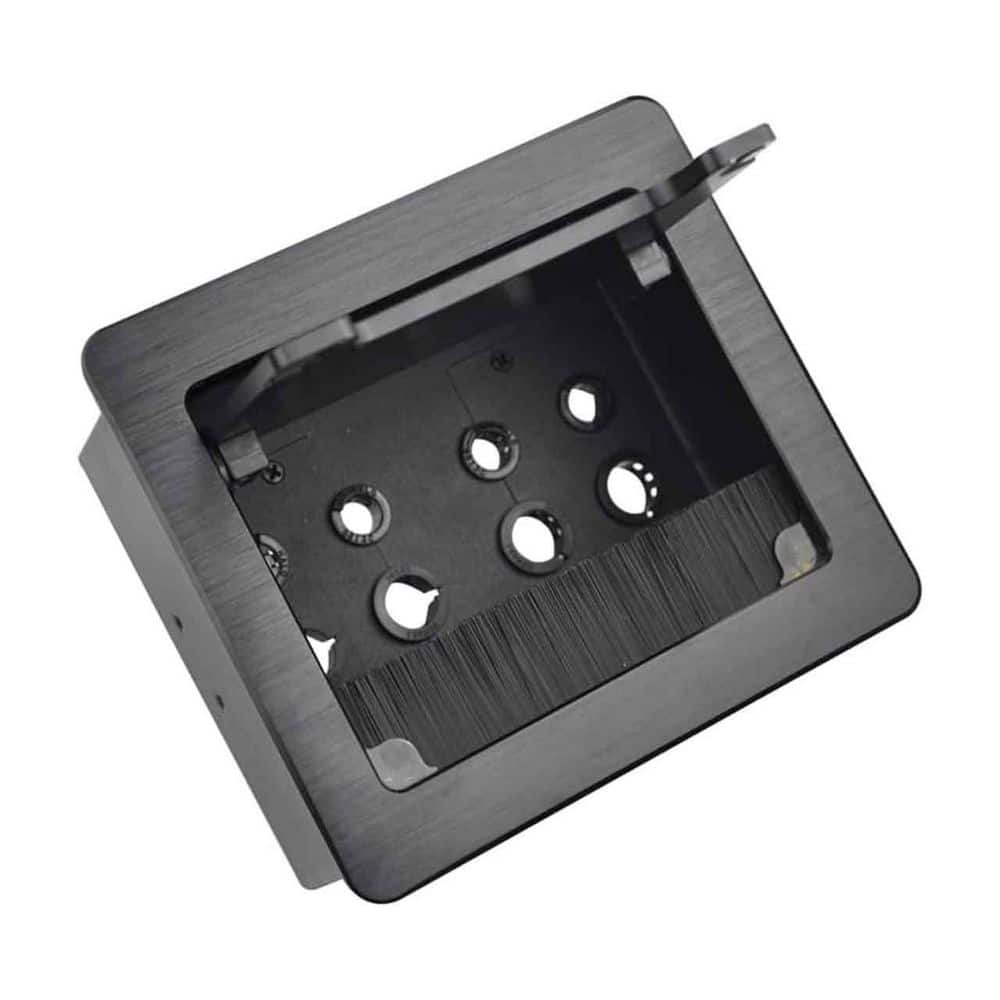 Desktop Series Black Metal Cable Management Connectivity Box with 8 Grommet Holes Flip Cover for Office Table price history on PriceWatchPro