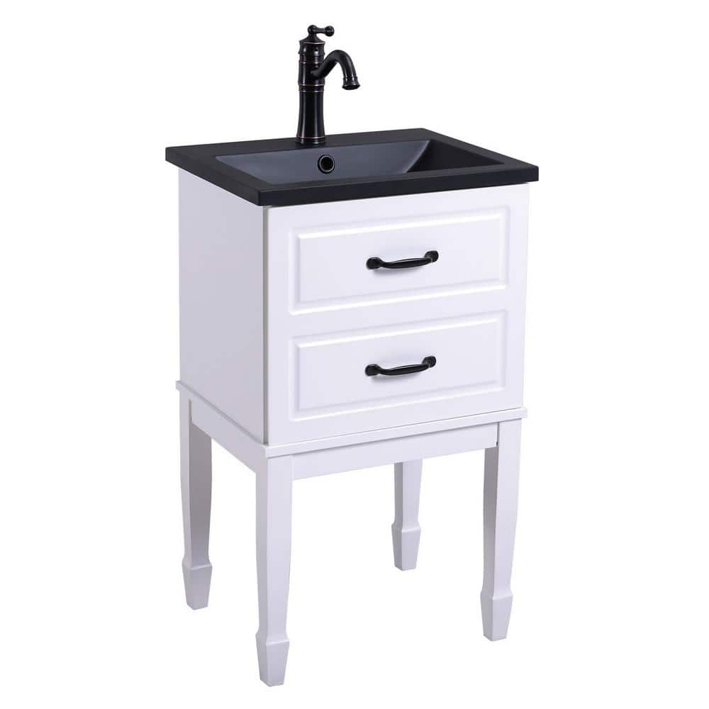 RENOVATORS SUPPLY MANUFACTURING 17.75 in. W Freestanding Bathroom Vanity Sink Combo in Black ...