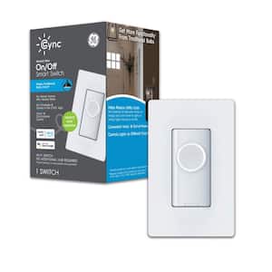 1.5 Amp Single-Pole/3-Way Smart 4-Wire Illuminated Button Style Light Switch with Wall Plate White