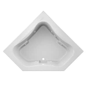 Projecta 60 in. x 60 in. Acrylic Corner Drop-In Whirlpool Bathtub in White