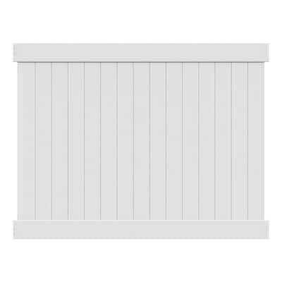 Linden 6 ft. H x 8 ft. W White Privacy Vinyl Fence Panel (Unassembled)