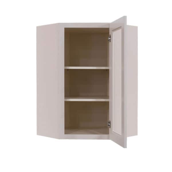Princeton Assembled 24 in. x 30 in. x 12 in. Wall Diagonal Mullion Door Cabinet with 2 Doors in Creamy White