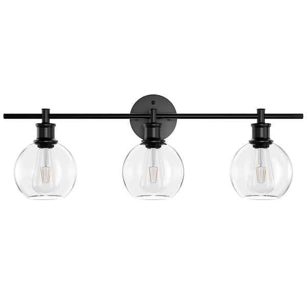 aiwen 27.6 in. Modern 3-Light Vanity Light with Clear Glass Shades