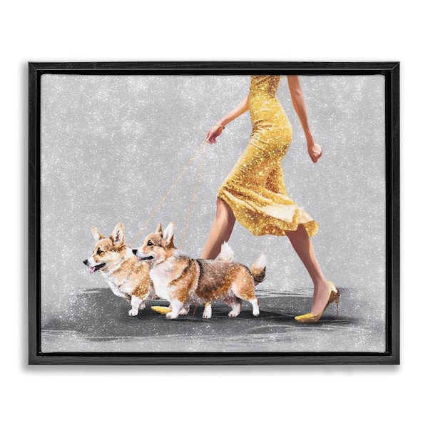 Stupell Industries Chic Woman with Corgis by Svetlana Aleynikova