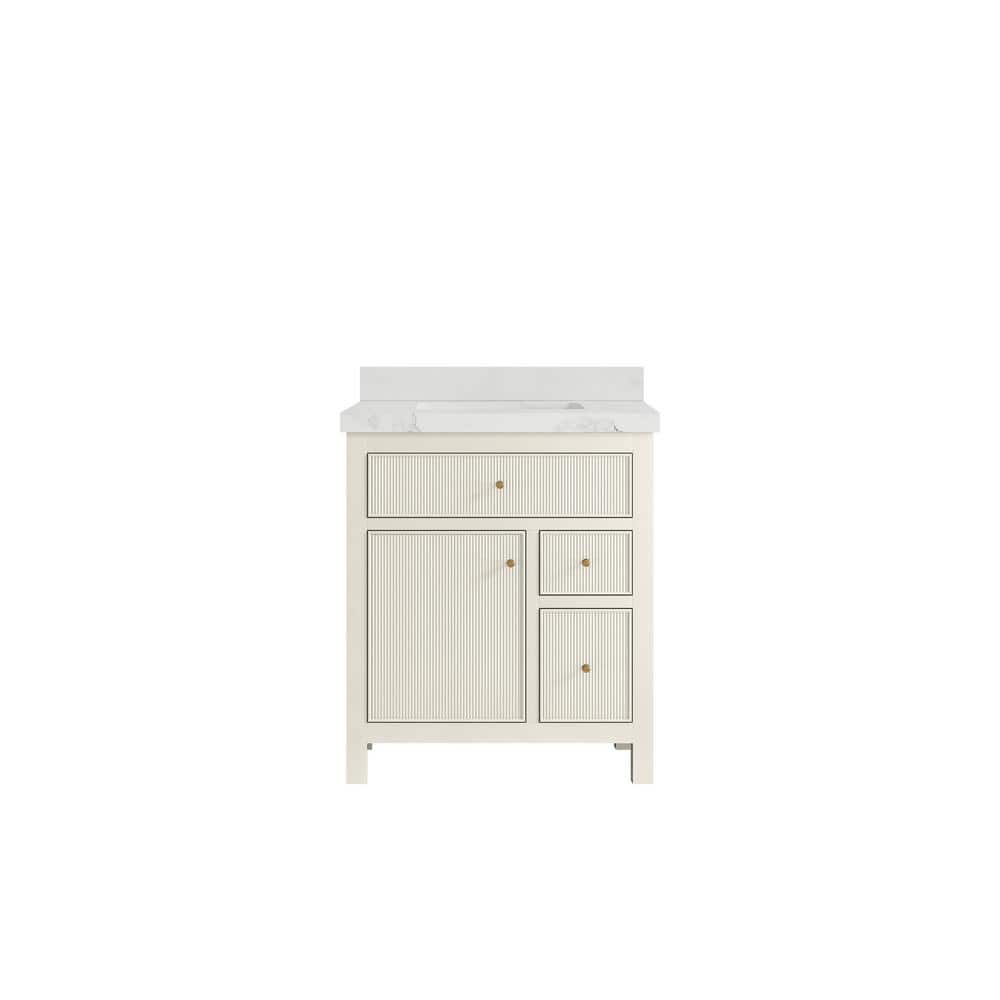 Sonoma 30 in. Single Sink Freestanding Alabaster Bath Vanity with Calacatta Nuvo Quartz Top Unassembled price history on PriceWatchPro