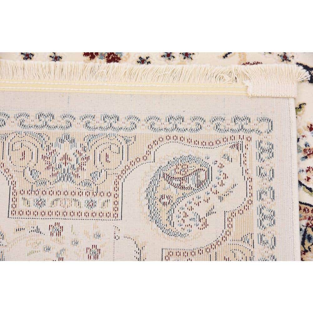 Ivory and Beige Synthetic Persian Runner Rug 3' x 13'