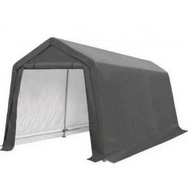 10 ft. x 10 ft. Outdoor Storage Shed-Heavy Duty Storage Shelter Tent for Bike, ATV, Motorcycle Carport, Gray