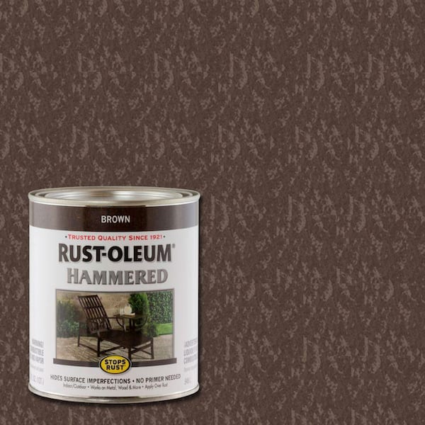 Rust-Oleum Stops Rust 1 qt. Brown Hammered Gloss Rust Preventive Interior/Exterior Paint (2-Pack)