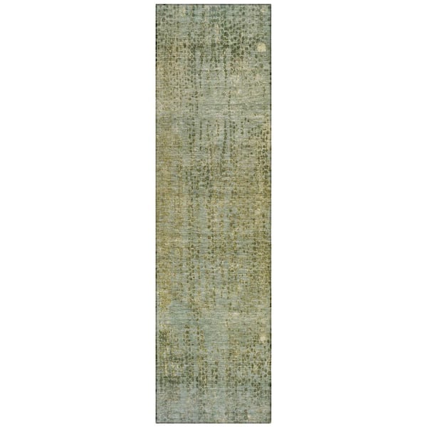 Chantille Machine Washable Indoor/Outdoor Abstract ACN2088 Green 2 ft. 3 in. x 7 ft. 6 in. Runner Rug