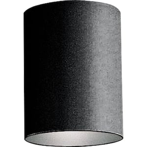 Cylinder Collection 5 in. Black Modern Outdoor Ceiling Light