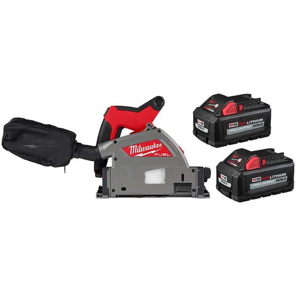 M18 FUEL 18V Lith-Ion Cordless Brushless 6-1/2 in. Plunge Cut Track Saw w/ (2) High Output 6.0 Ah Battery Pack