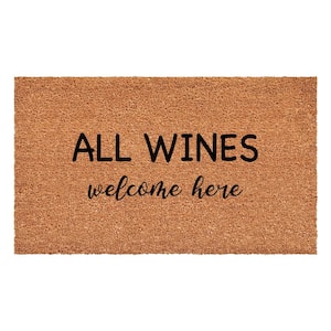 All Wines Welcome Here Multi-Colored 17 in. x 29 in. Indoor or Outdoor Doormat