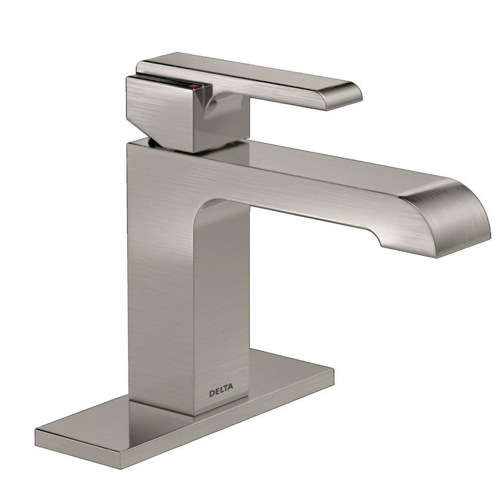 Ara Brushed Nickel Single Handle Bathroom Faucet with Drain Assembly