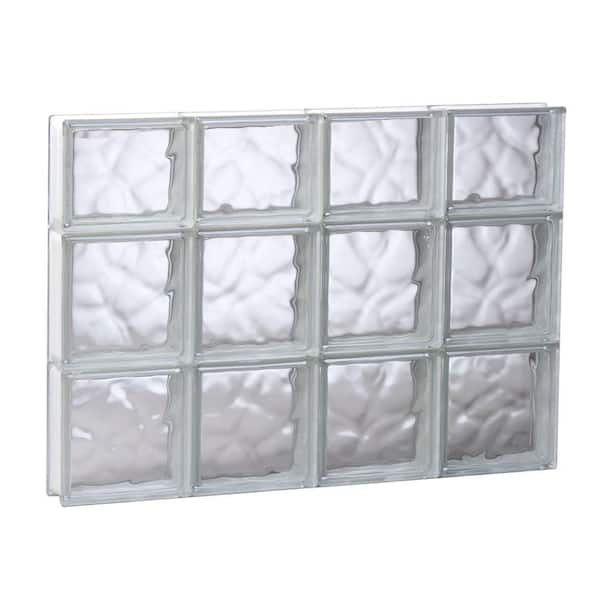 Clearly Secure 31 in. x 21.25 in. x 3.125 in. Frameless Wave Pattern Non-Vented Glass Block Window