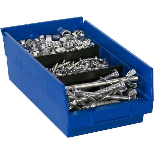 Akro-Mils - 30130 Series, 6 5/8 in. W x 11 5/8 in. D x 4 in. H, Blue Open Hopper Shelf Bins Storage Organizer System, 12-Pack