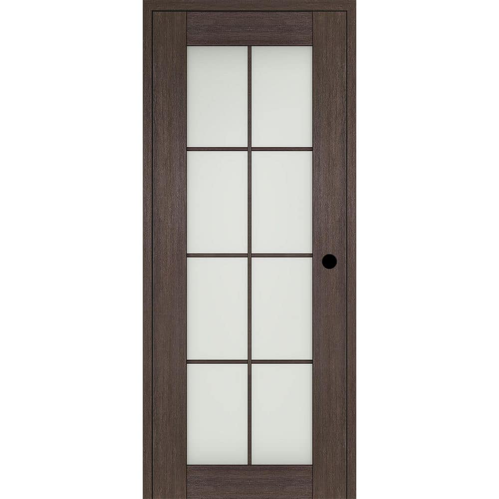 Avon 8 Lite N DIY-Friendly 36 in. х 80 in. Left-Hand Frosted Glass Veralinga Oak Composite Single Prehung Interior Door price history on PriceWatchPro