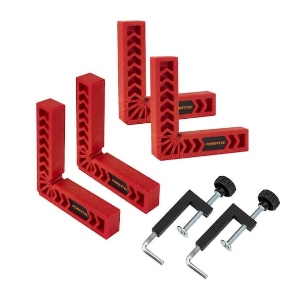POWERTEC 6 in. 90-Degree Positioning Squares with Universal Fence Clamps (6-Pack)