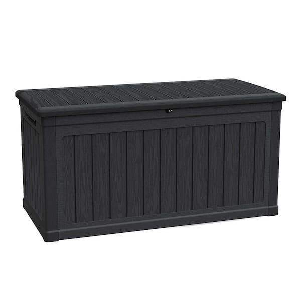 230 Gal. Waterproof Outdoor Resin Storage XXL Deck Box, Versatile Deck Storage Bench Lockable