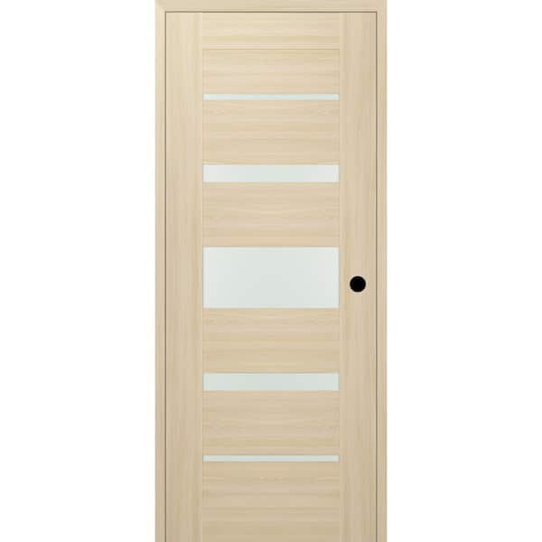 Belldinni Vona 07-03 DIY-Friendly 24 in. x 80 in. Left-Hand Frosted Glass Loire Ash Wood Composite Single Prehung Interior Door