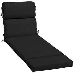 23 x 73 Sunbrella Canvas Black Outdoor Chaise Lounge Cushion