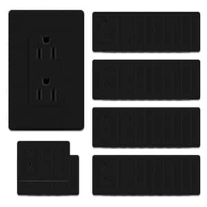 15A Decorator Receptacle Outlet with Wall Plate, Non-Tamper-Resistant, UL Listed in Matte Black - (50-Pack)