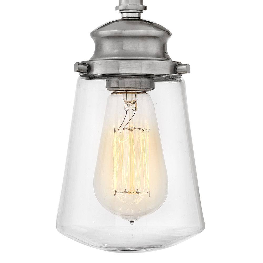 Fritz Outdoor Brushed Nickel Dimmable Wall Sconce with Clear Glass
