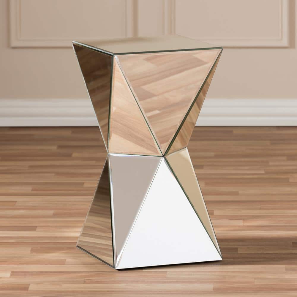 Rebecca Multi-Faceted Mirrored Glass Side Table