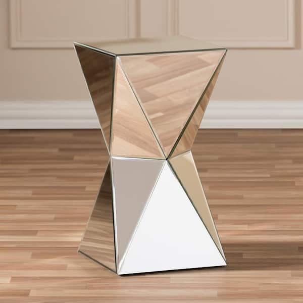 Baxton Studio Rebecca Glam Silver Metallic Finished End Table