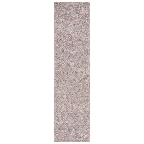 SAFAVIEH Textual Brown 2 ft. x 9 ft. Abstract Border Runner Rug