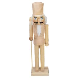 15 in. Unfinished Paintable Wooden Christmas Nutcracker with Scepter