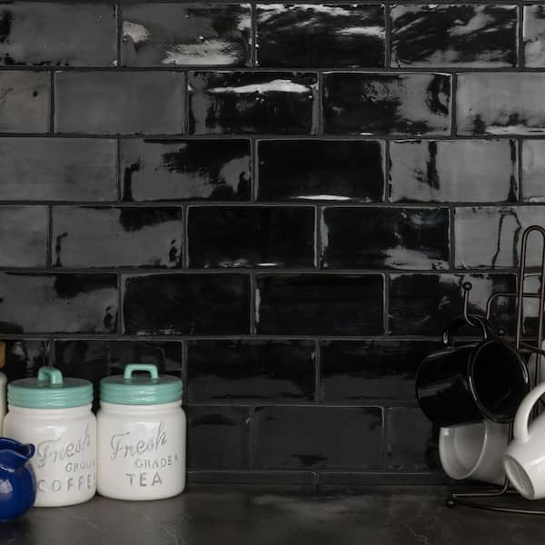Merola Tile Chester Nero 3 in. x 6 in. Ceramic Wall Tile (5.72 sq