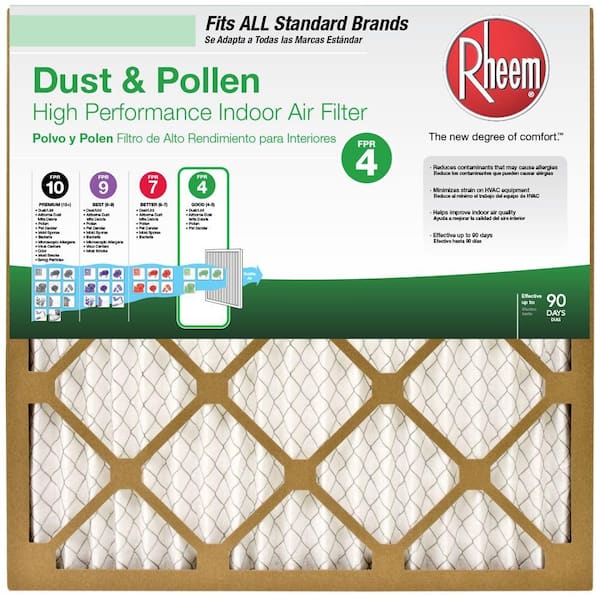 Rheem 17 x 29 x 1 Basic Household Pleated MERV 8 - FPR 4 Air Filter (12-pack)