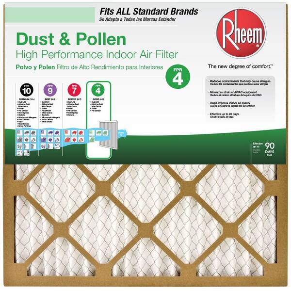 Rheem 20 in. x 25 in. x 1 in. Standard Pleated FPR 4 Air Filter (Case of 12)