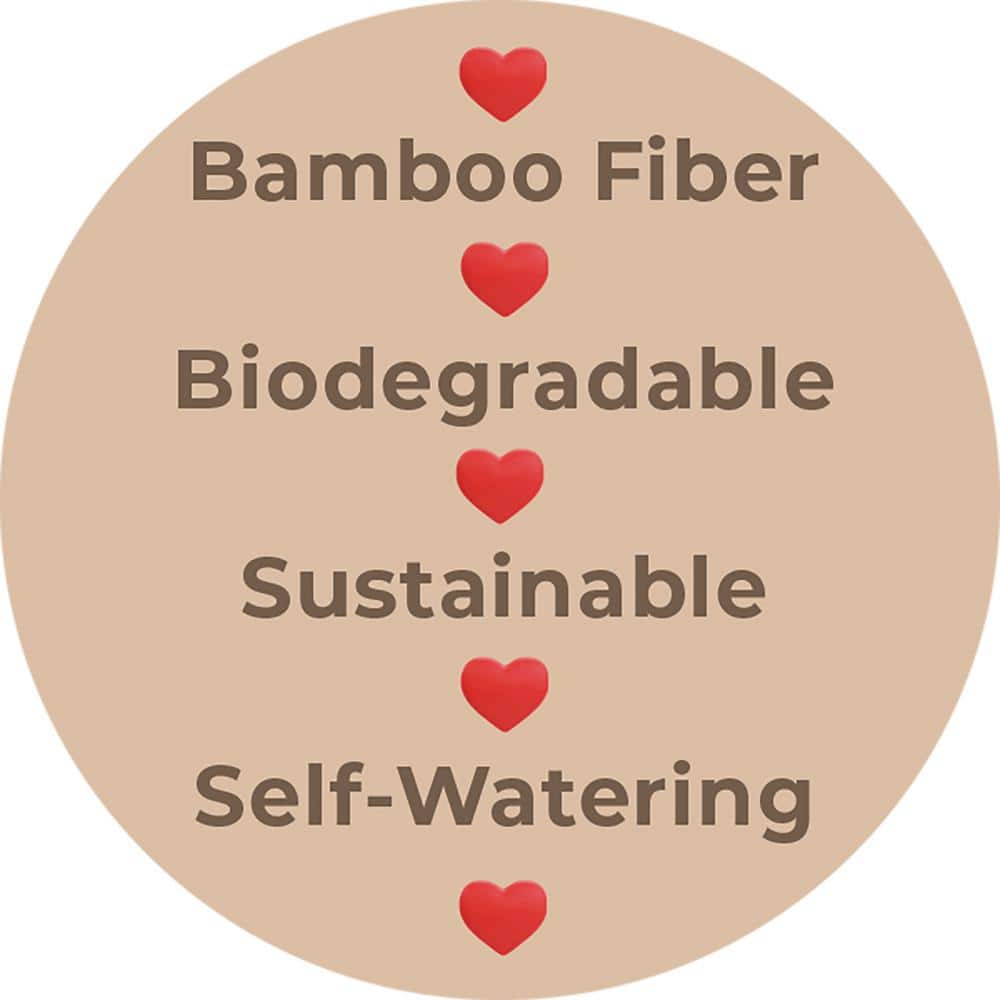 16" Multicolor Bamboo Fiber Rectangular Self-Watering Planter