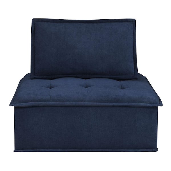 Picket House Furnishings Cube 170 in. Multiple Configurable Modular Seating 5-Pieces Polyester Sectional in Navy
