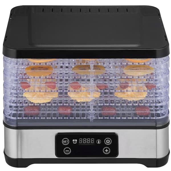 Food Dehydrator Machine 5-Tray Black Dehydrator, 300 W Electric Food Dryer with Digital Adjustable Timer and Temperature